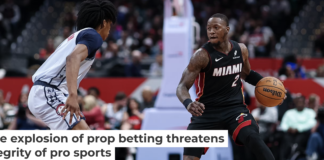 Miami Heat guard Terry Rozier was one of 34 people arrested as part of a wide-ranging investigation into illegal gambling. Scott Taetsch/Getty Images